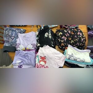 Girls size 14 Lot - Mixed Pajama and Tee Bundle - Brand Unspecified